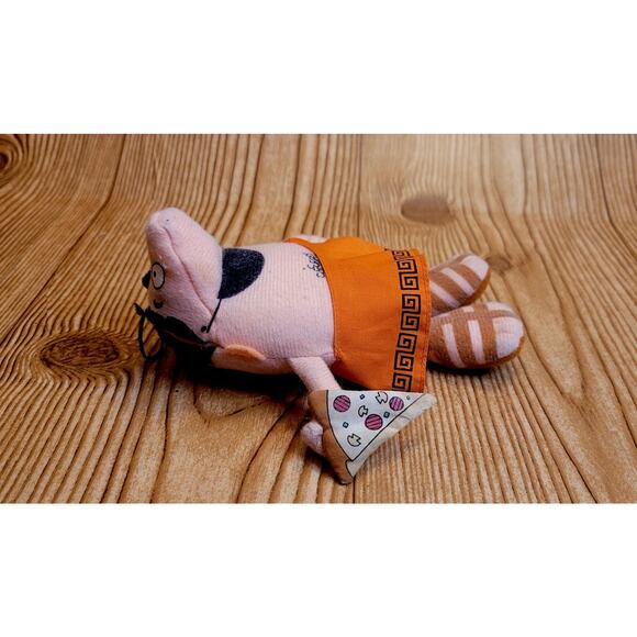 Vintage 1990 Little Ceasars Pizza Plush Bean Bag Toy 6" Man Toga Rare - Picture 3 of 13